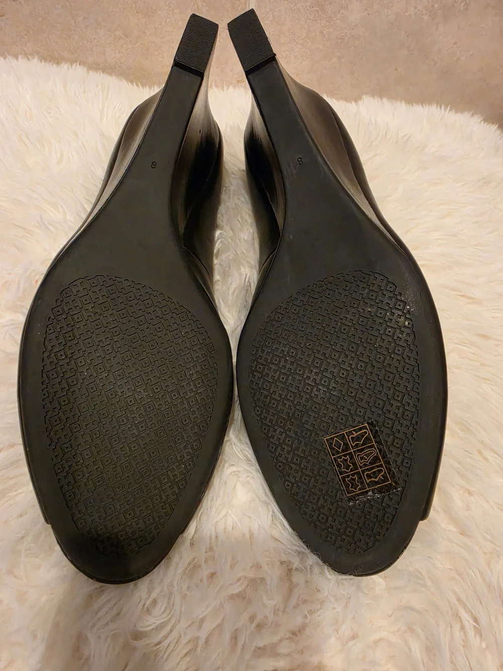 Tory Burch Leather  Claire Peep-toe wedges